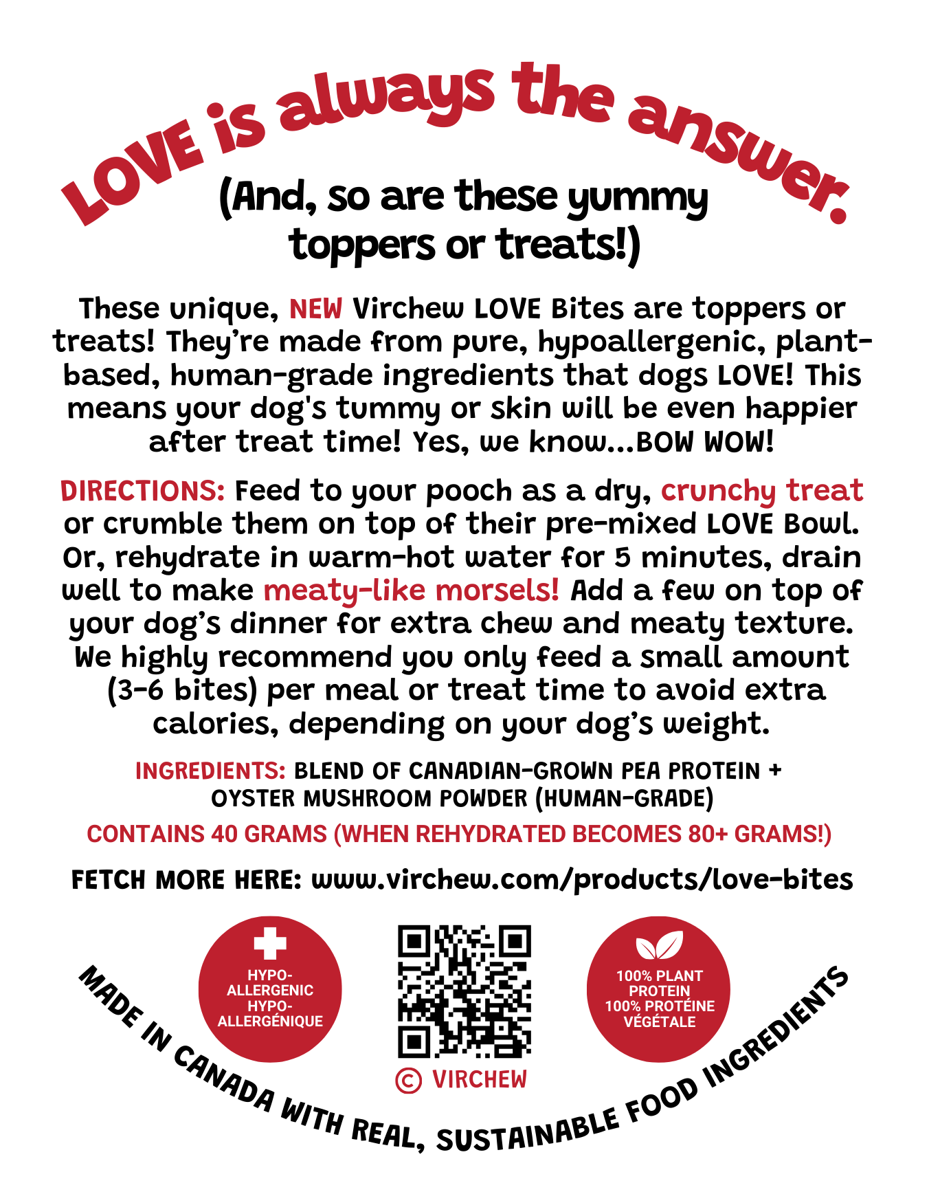 NEW! LOVE Bites (Available only with minimum food order or pickup!)